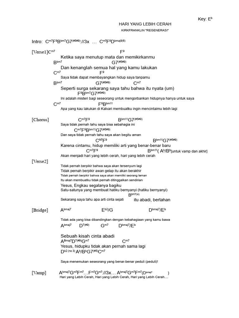 Lirik Lagu "Hari yang Lebih Cerah" | PDF