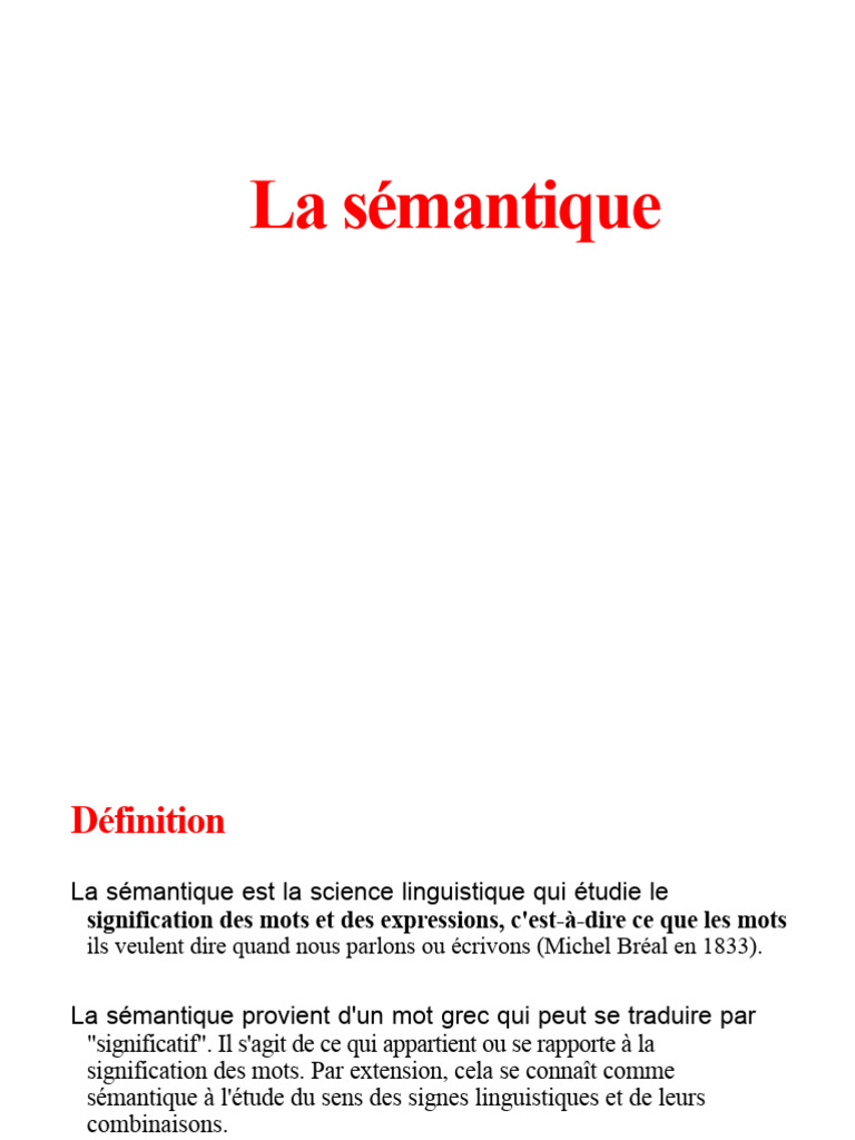 Introduction à la sémantique linguistique | PDF | Linguistique