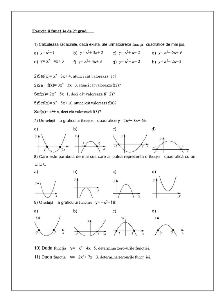 Funcția de Gradul Al Doilea | PDF