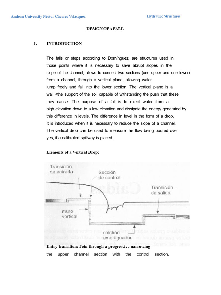 Designing Vertical Drops in Hydraulics | PDF | Fluid Mechanics | Civil ...