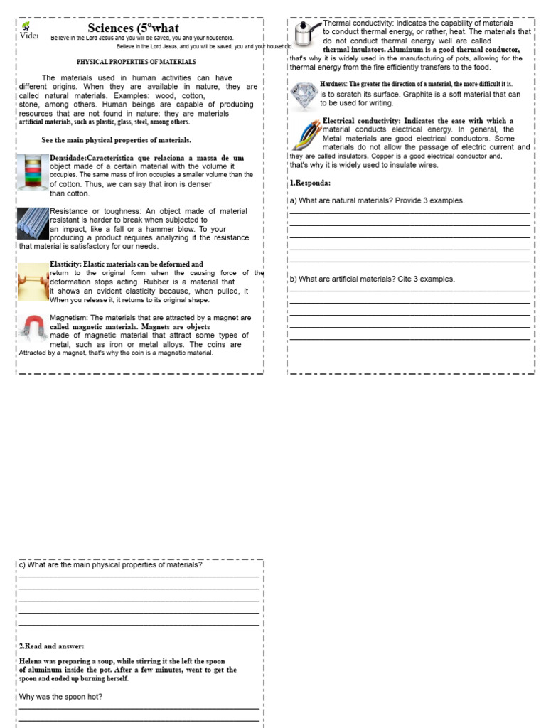 5 06 05 Sciences Physical Properties of Materials House | PDF ...