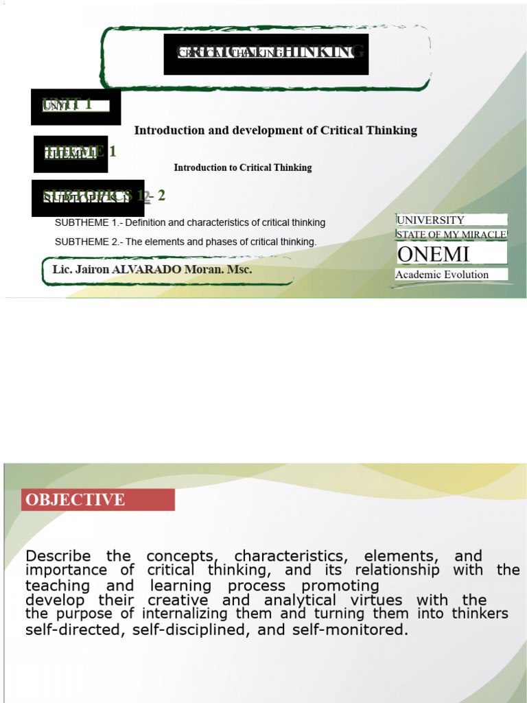 Understanding Critical Thinking Concepts | PDF | Critical Thinking ...