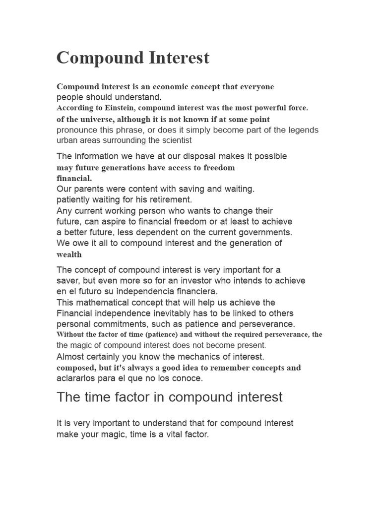 The Compound Interest | PDF | Interest | Investing