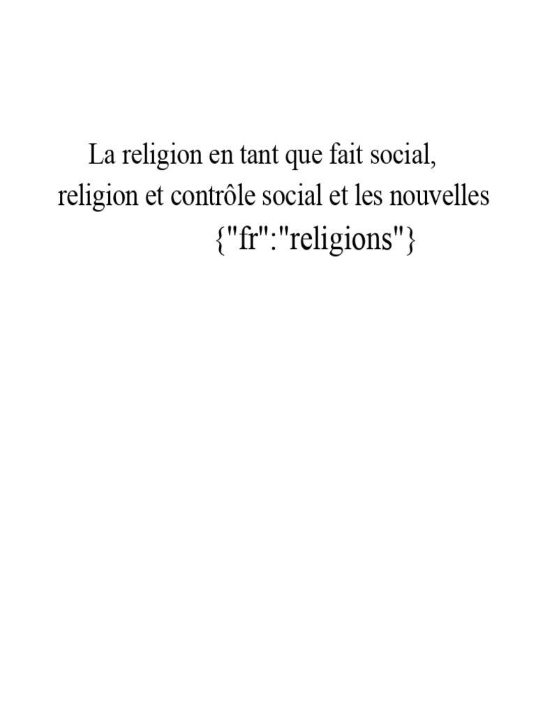 Religion et contrôle social selon Durkheim | PDF | Émile Durkheim ...