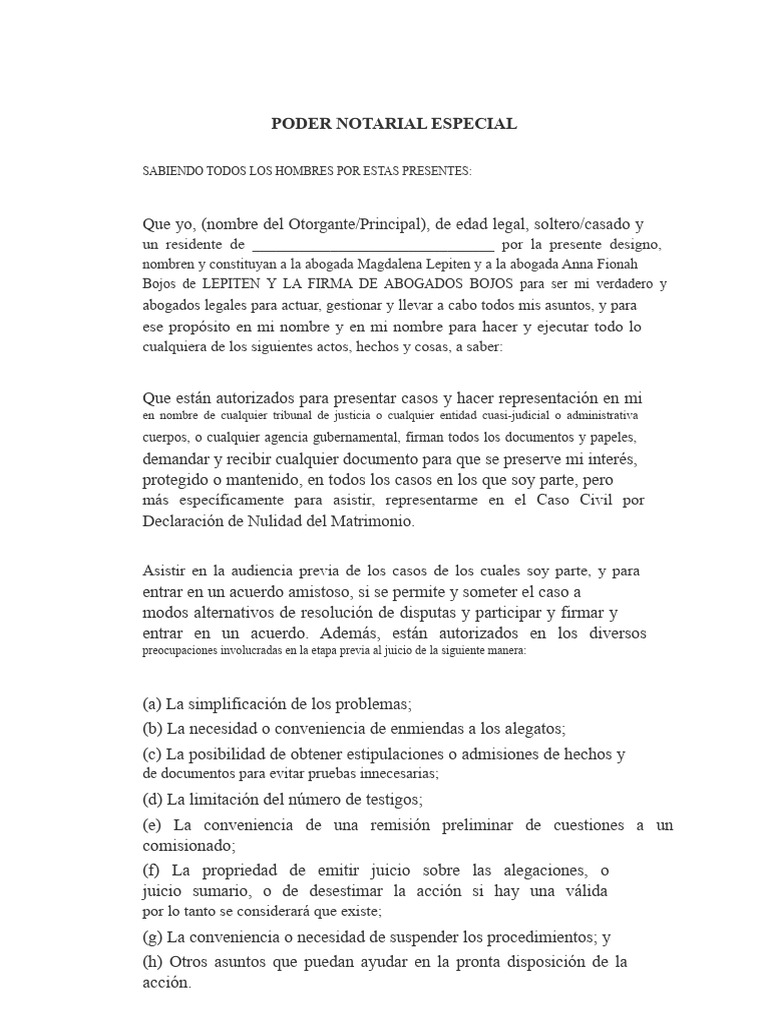 Poder Notarial Especial - Anulación | PDF | Anulación | Justicia
