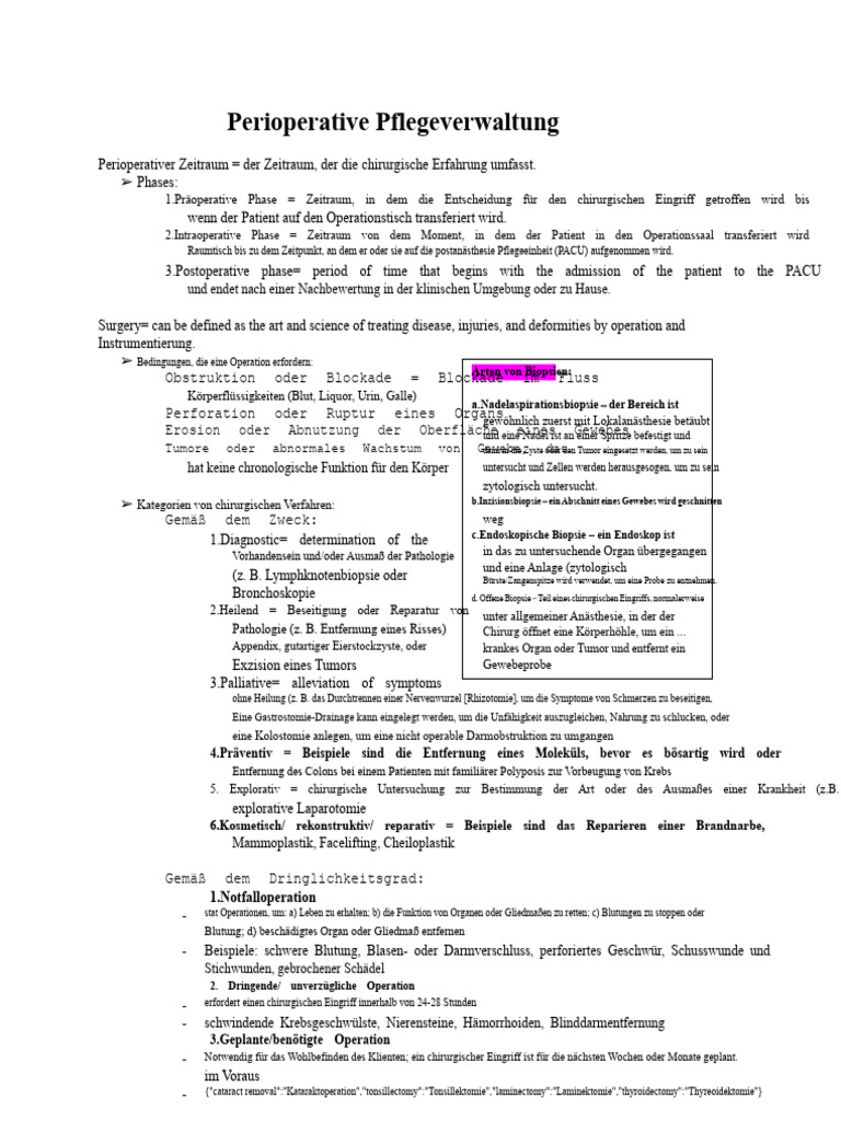 Perioperative Pflege-Management | PDF