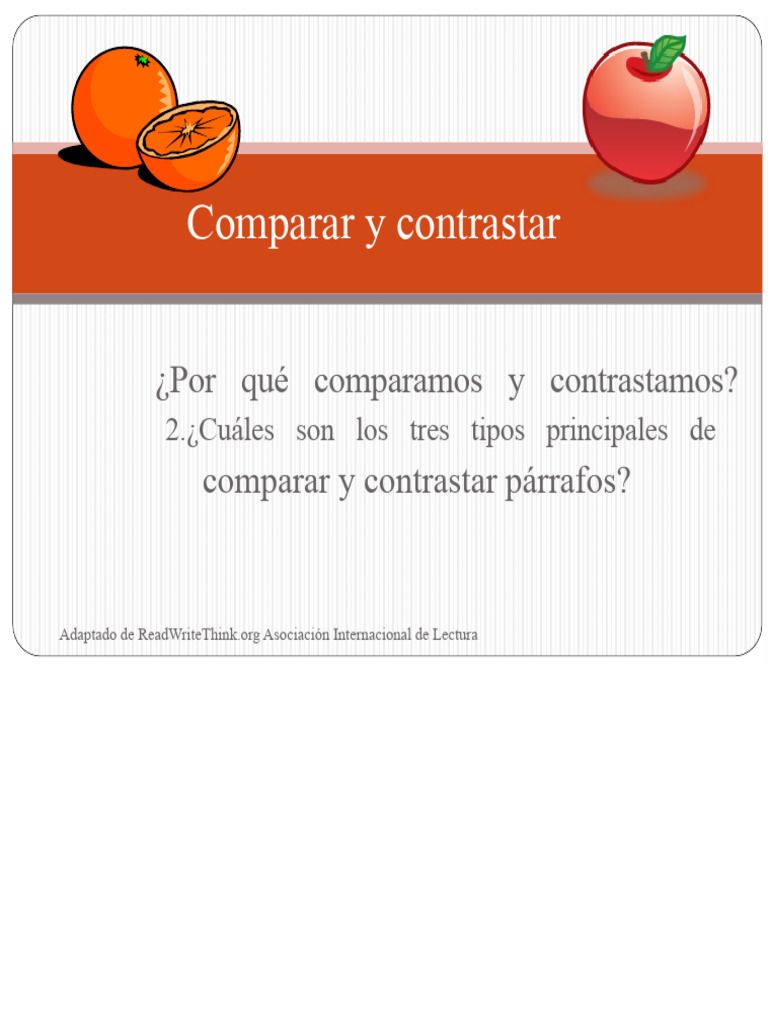Comparar y Contrastar | PDF