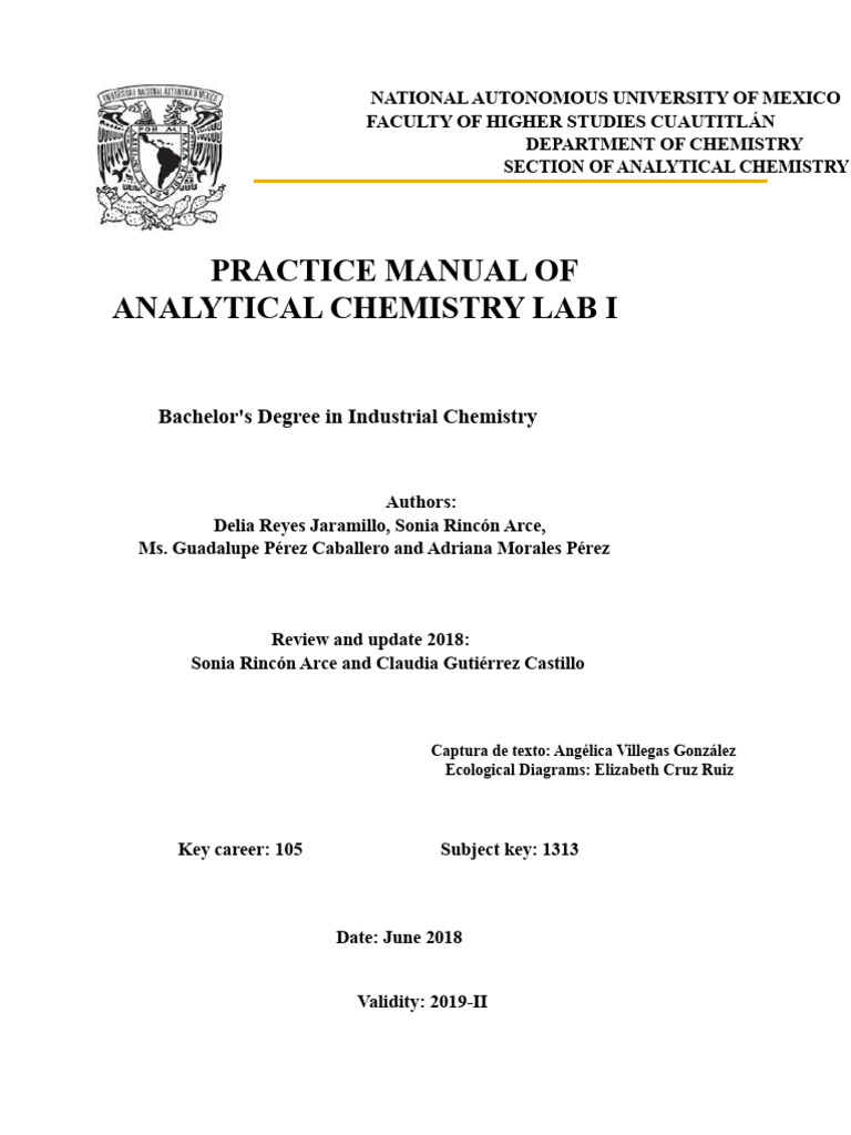 Analytical Chemistry Lab Manual Guide | PDF | Ph | Buffer Solution