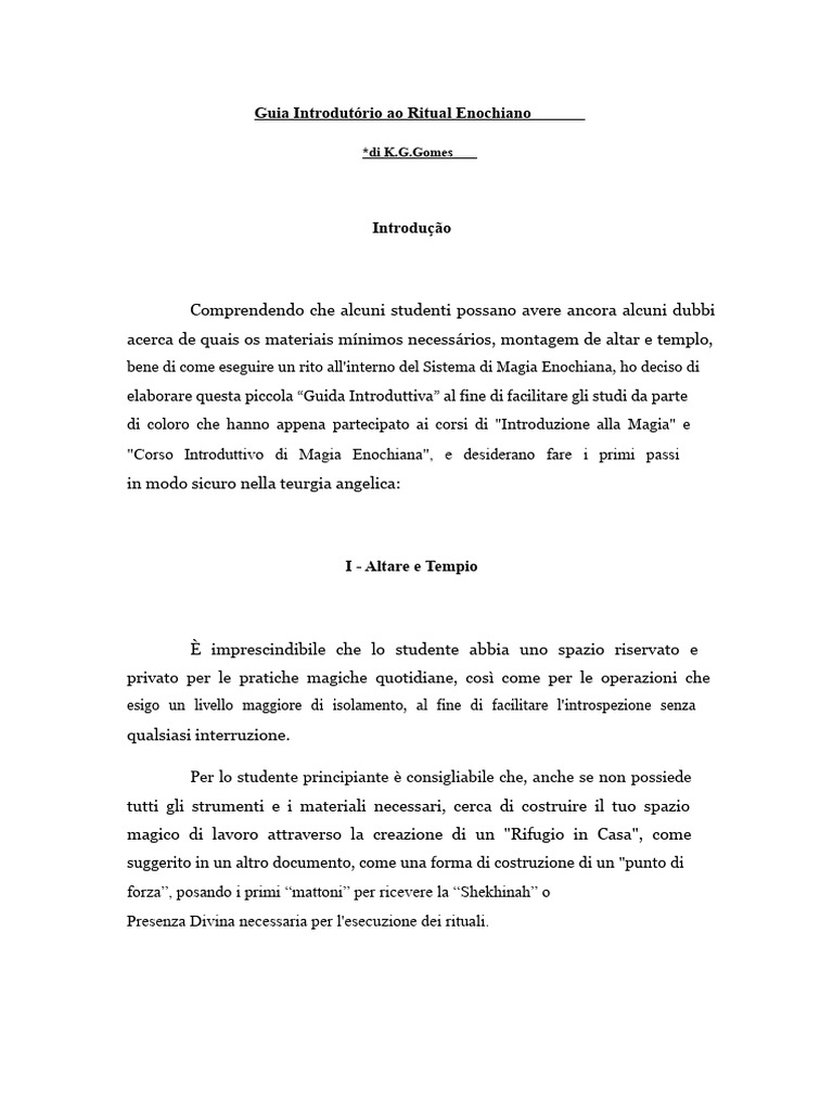 Guida Introduttiva Al Rituale Enochiano | PDF