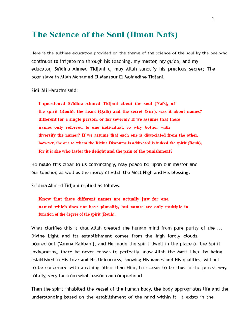 Understanding the Science of the Soul | PDF | Soul | God In Islam