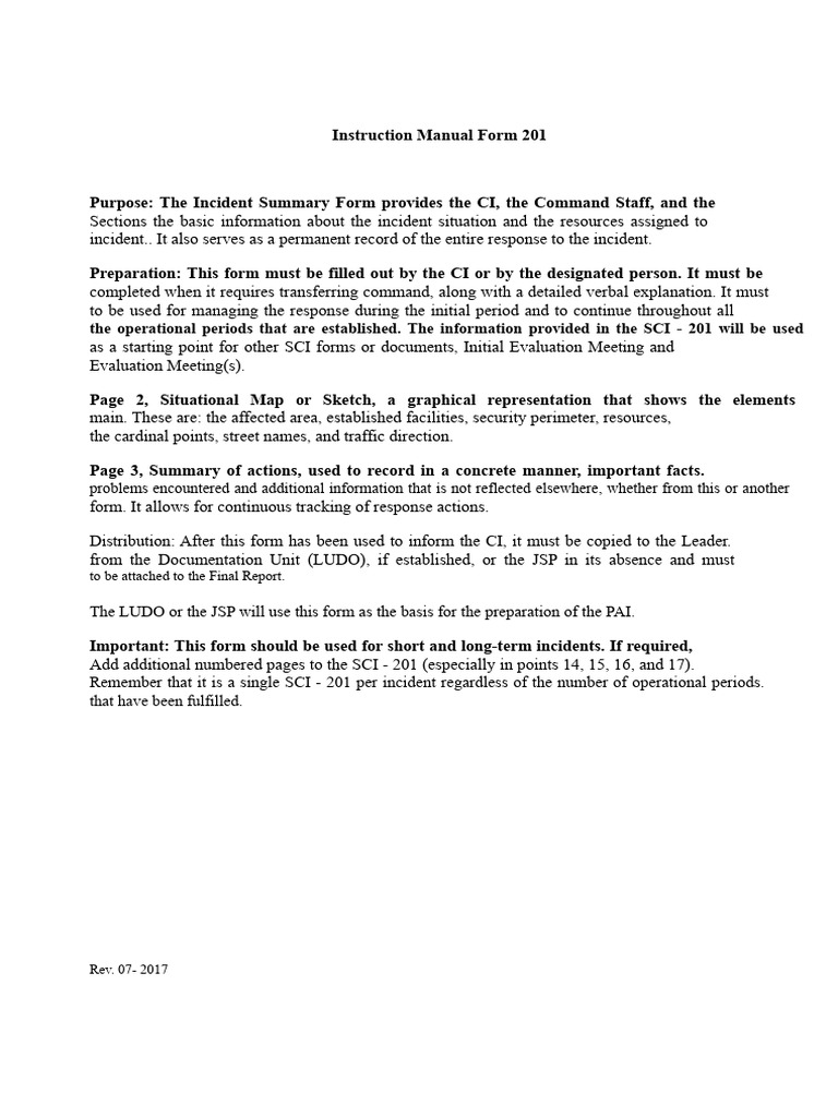 Incident Summary Form 201 Guide | PDF | Communication