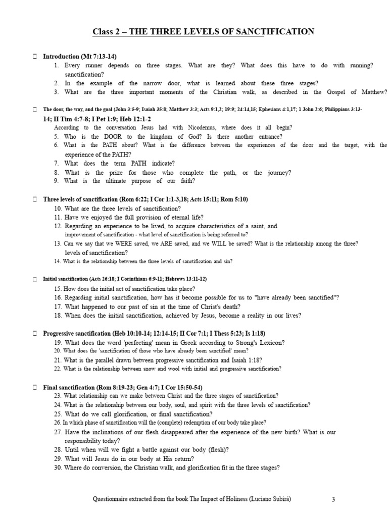 Three Levels of Sanctification Explained | PDF | Jesus | Eternal Life ...
