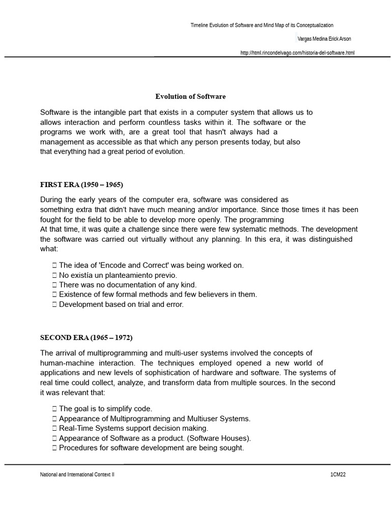Software Evolution Timeline and Mind Map | PDF | Information | Software