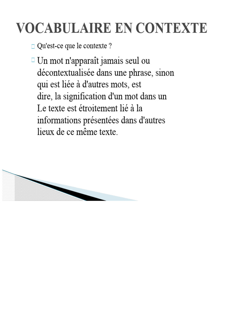 Comprendre le vocabulaire par le contexte | PDF