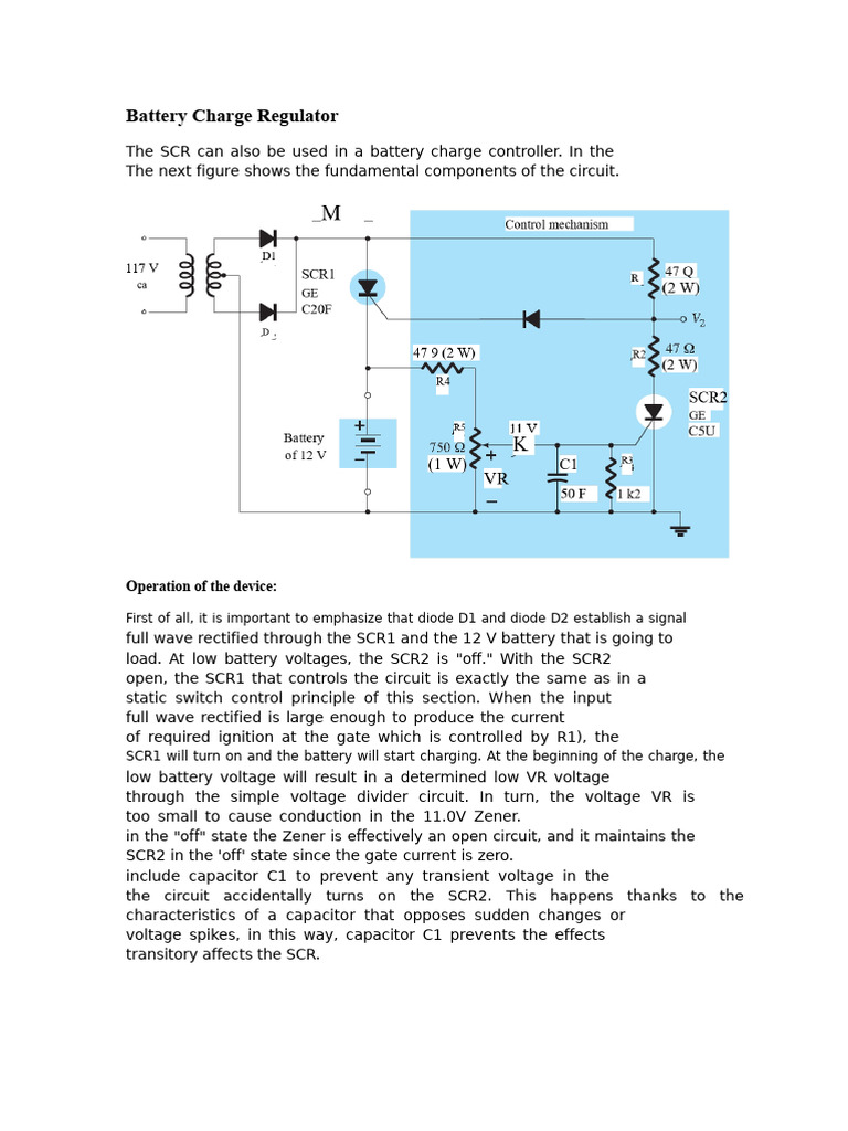 Battery Charge Regulator | PDF | Rectifier | Capacitor
