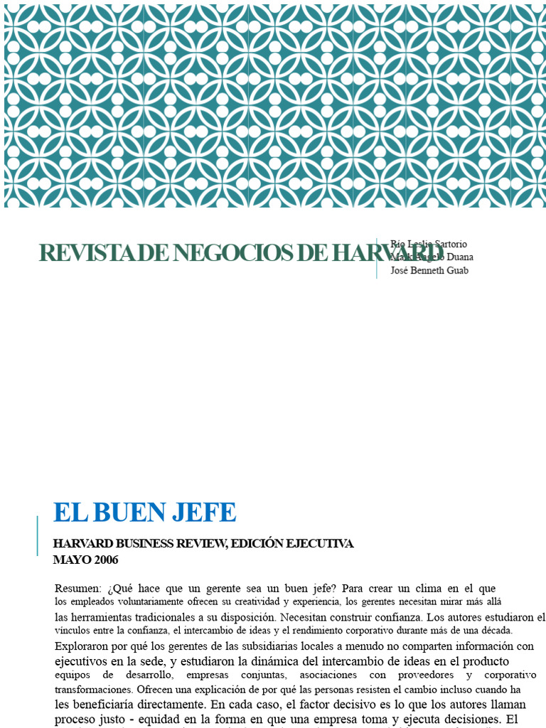 Claves para ser un buen jefe en empresas | PDF | Innovación | Mercado ...