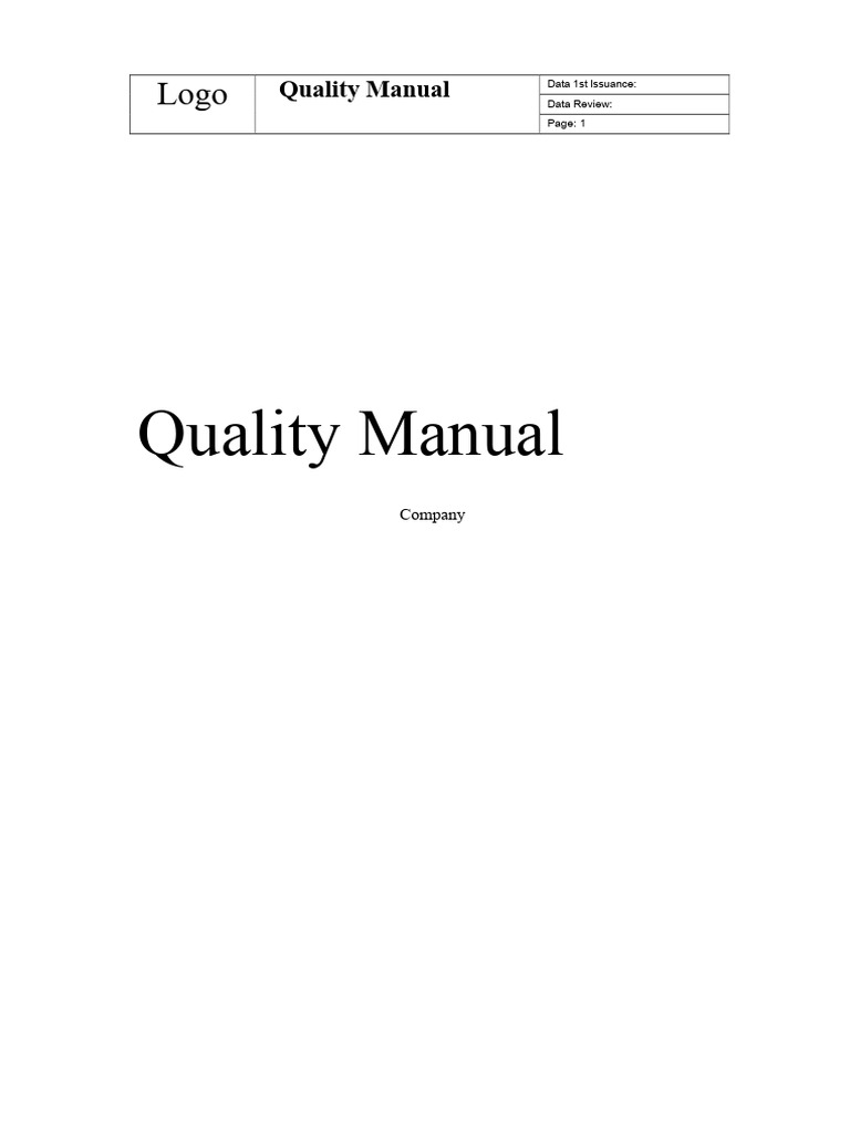 Quality Manual Overview and Structure | PDF | Quality Management System ...