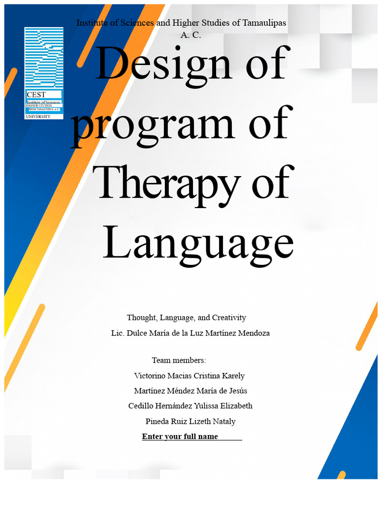 Language Therapy Program Design | PDF | Phoneme | Perception
