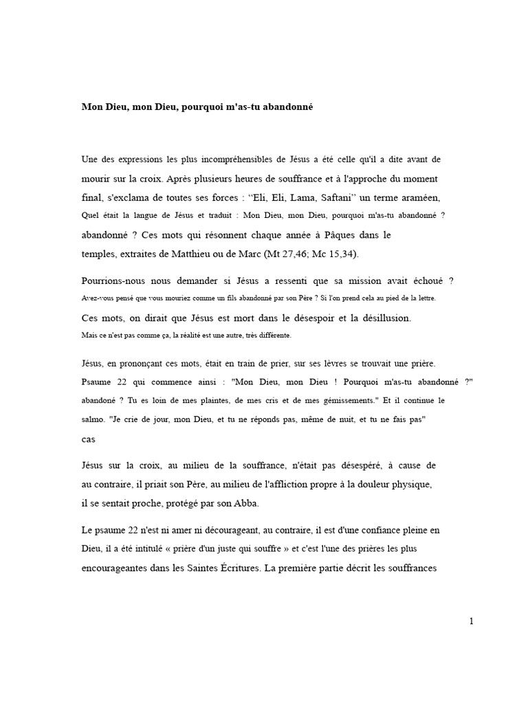 Jésus sur la croix : prière et espoir | PDF | Évangile selon Matthieu