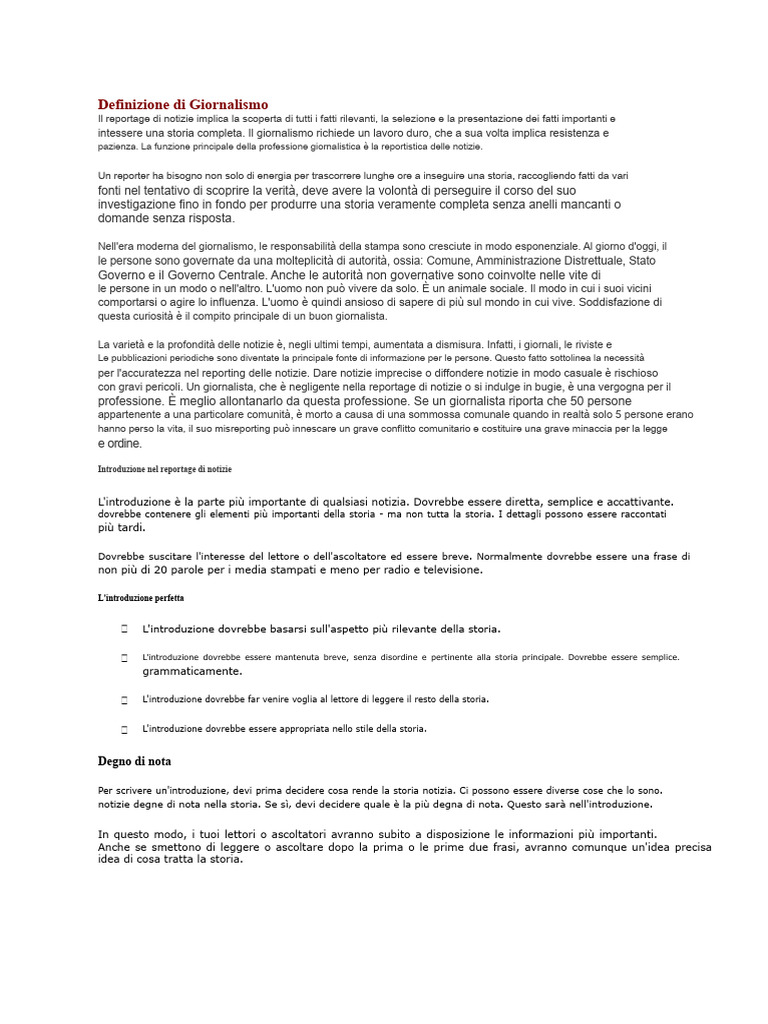 Progetto Di Reportistica News | PDF