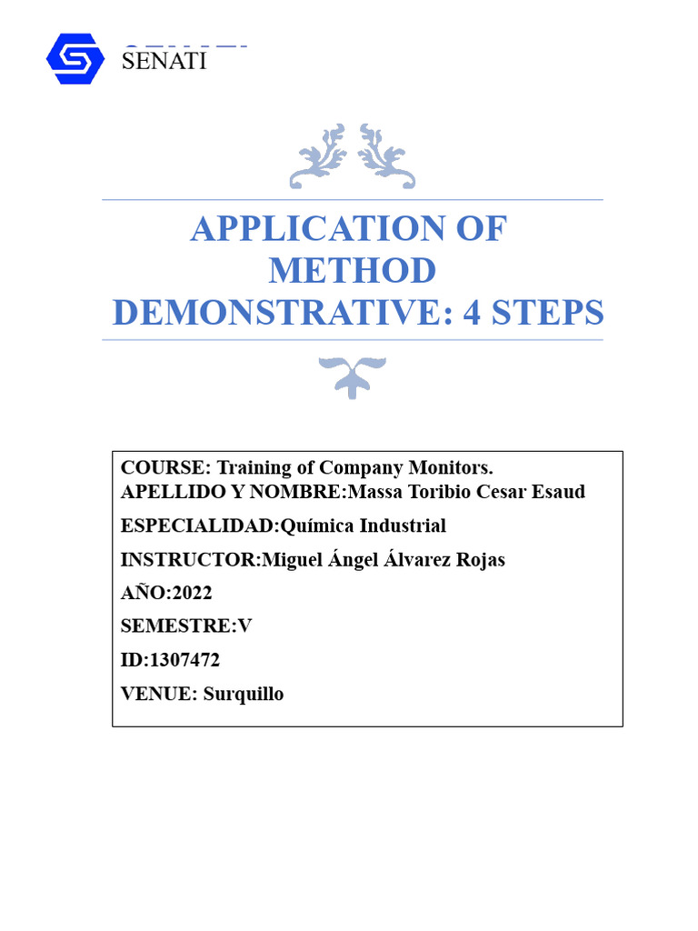 4-Step Demonstrative Method Training | PDF | Learning | Teaspoon