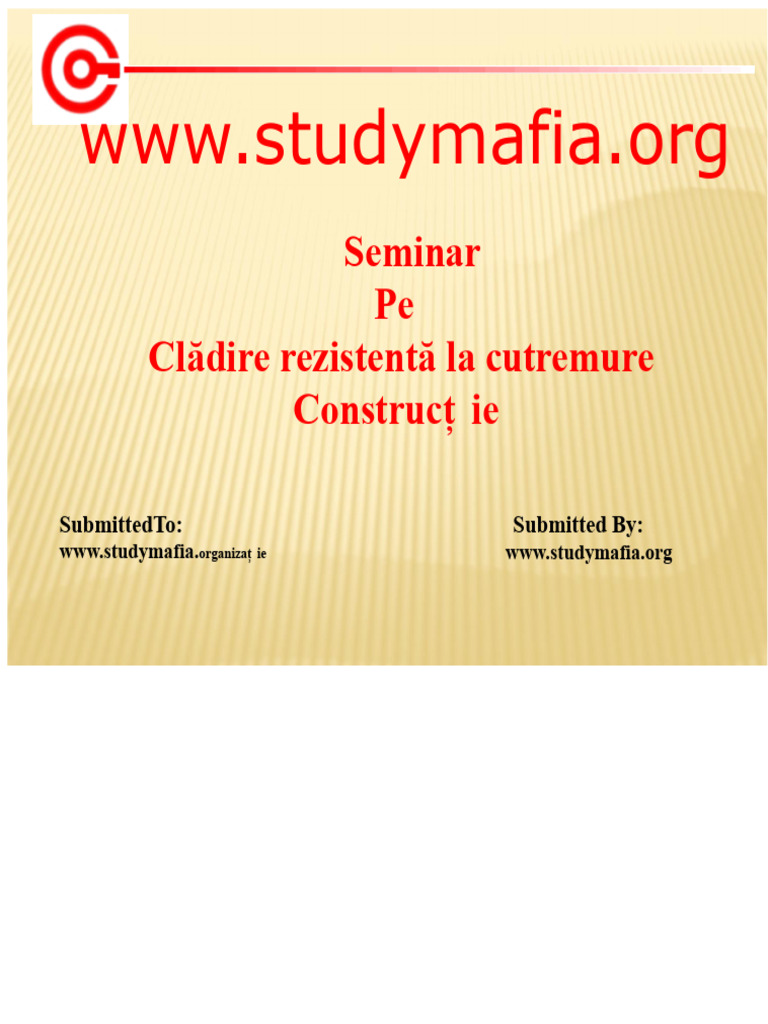 Construcția de Clădiri Rezistente La Cutremure Civile | PDF
