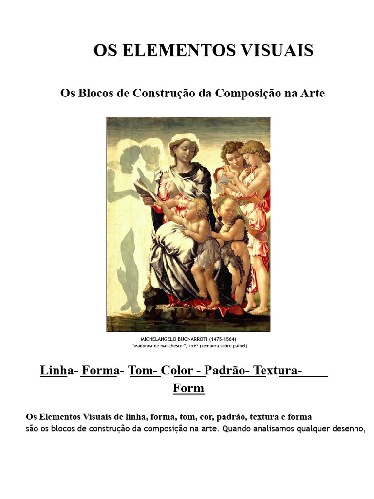 Elementos Visuais na Composição Artística | PDF | Desenho | Cor