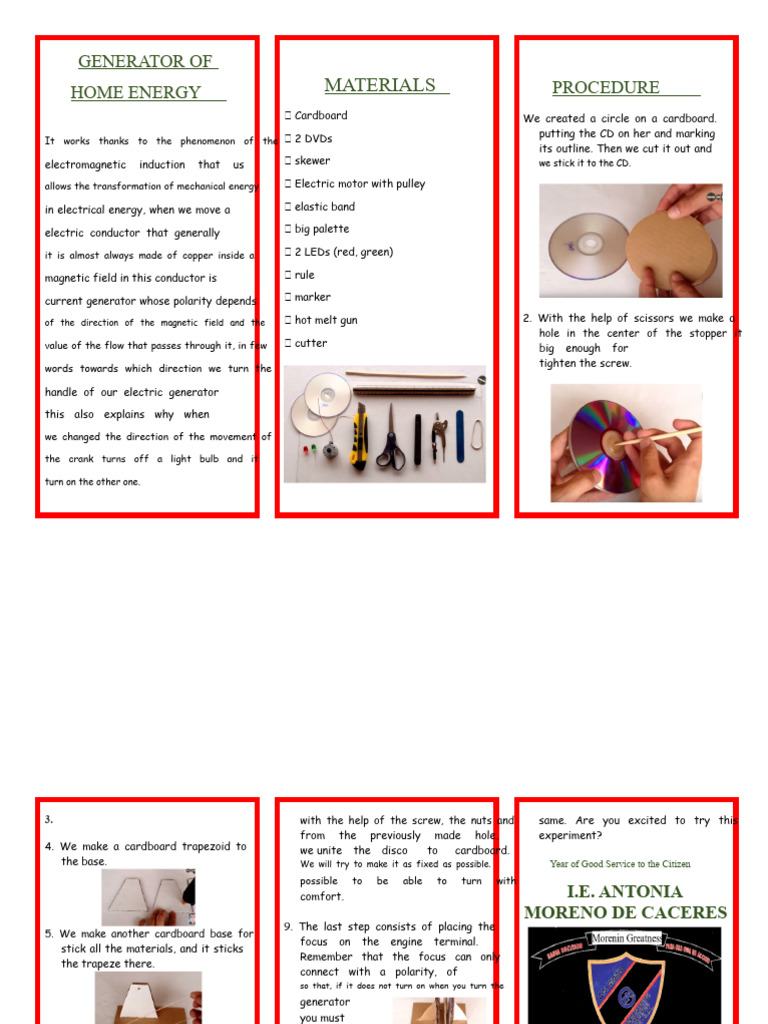 homemade electric generator triptych | PDF | Electric Generator ...