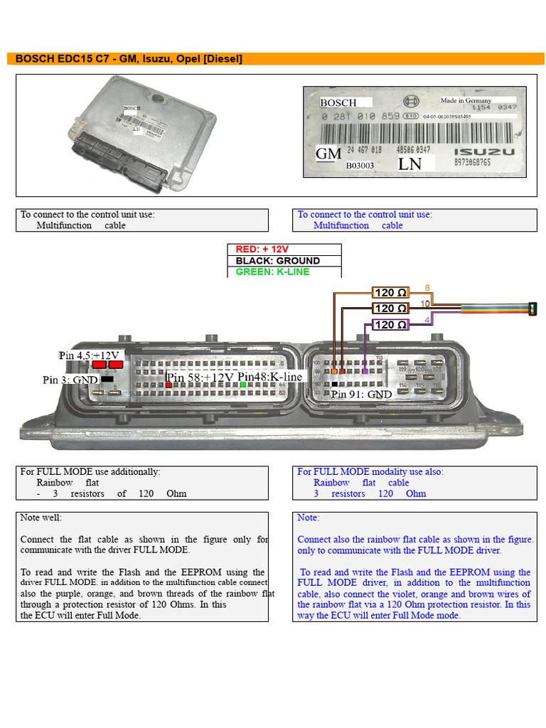 Bosch EDC15 C7 Connection Guide | PDF