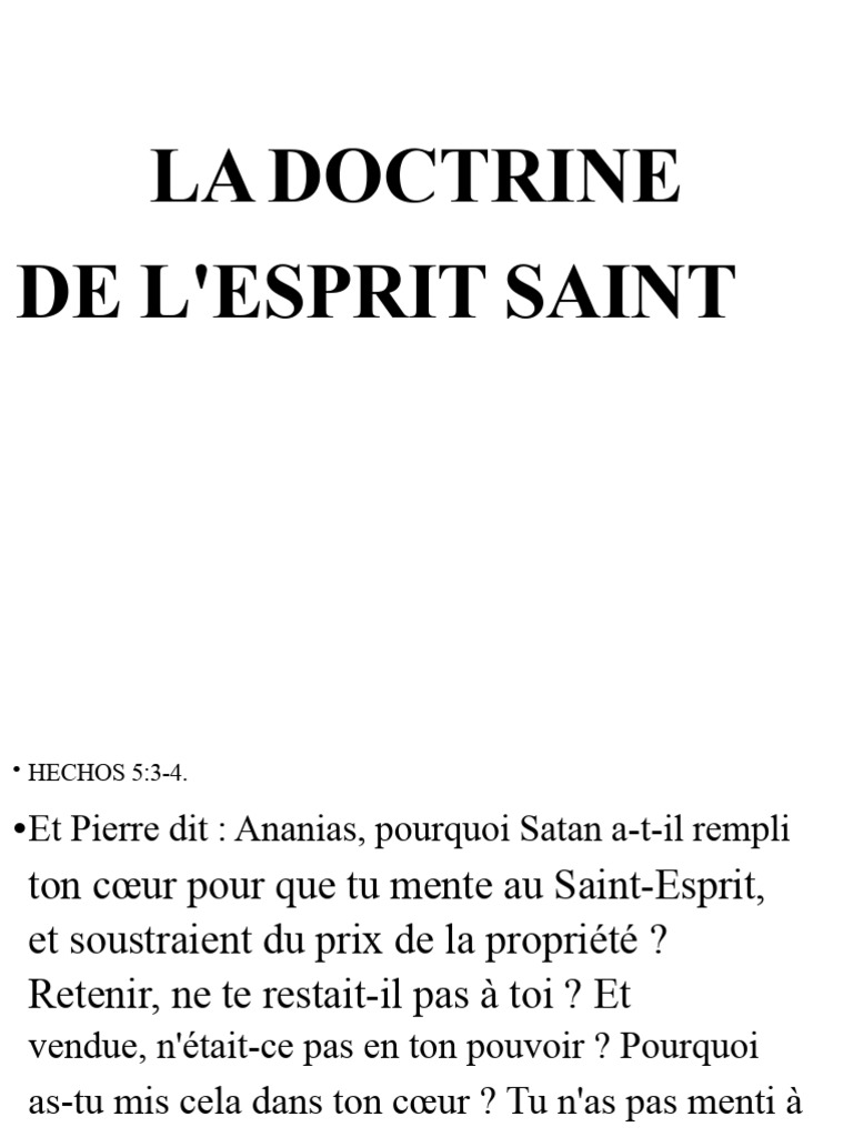 Importance et Œuvre du Saint-Esprit | PDF | Saint-Esprit | Dieu
