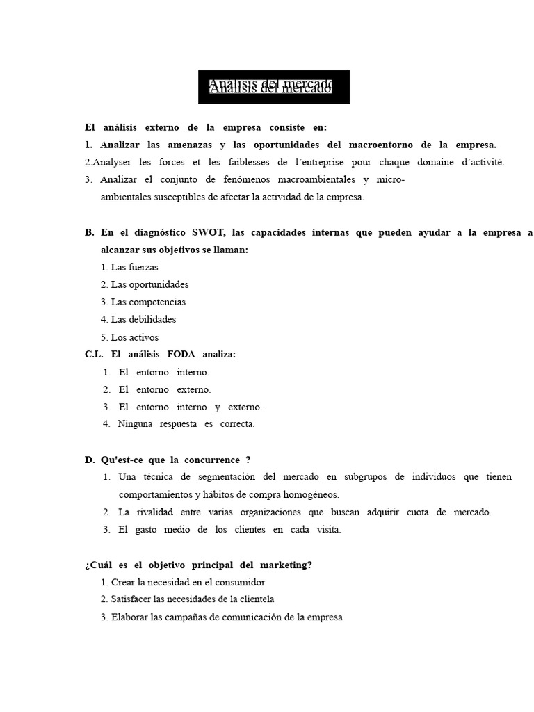 Análisis FODA y Estrategias de Marketing | PDF | Marketing | Análisis FODA