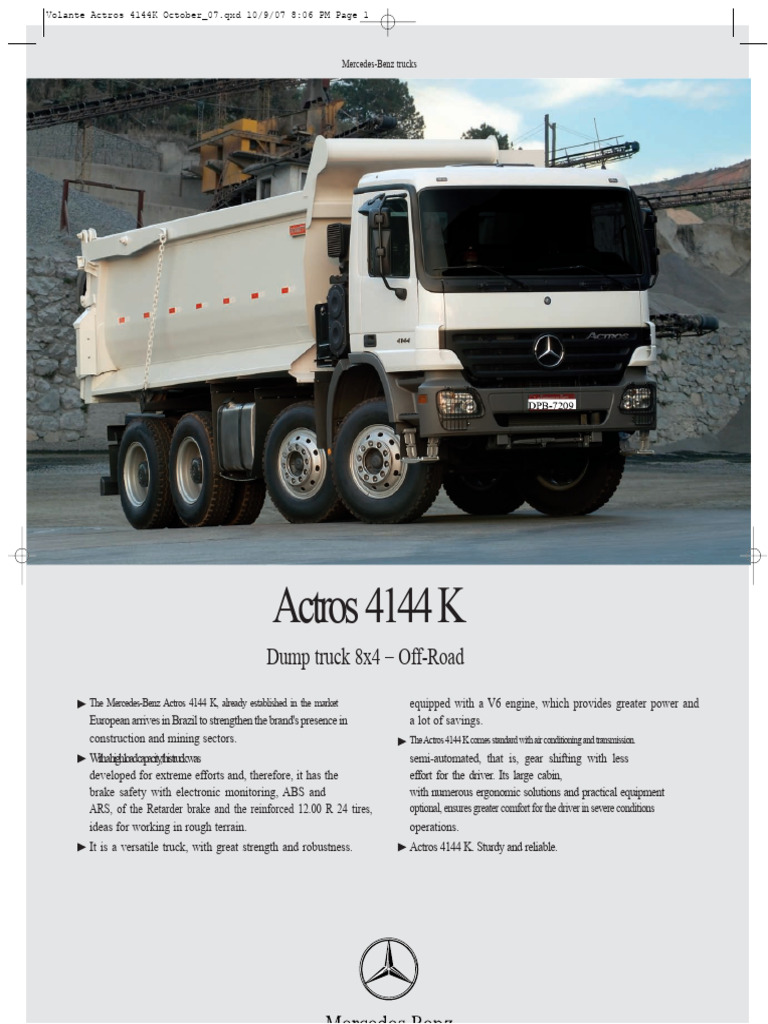 Actros_4144 | PDF | Truck | Anti Lock Braking System