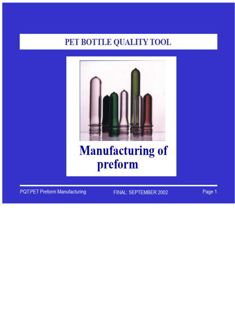 PET Preform Manufacturing Quality Guide | PDF | Materials | Organic ...