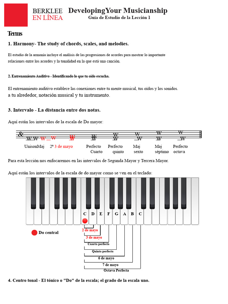 Desarrollando Tu Musicalidad - Guía de Estudio 1 | PDF | Escala (música ...