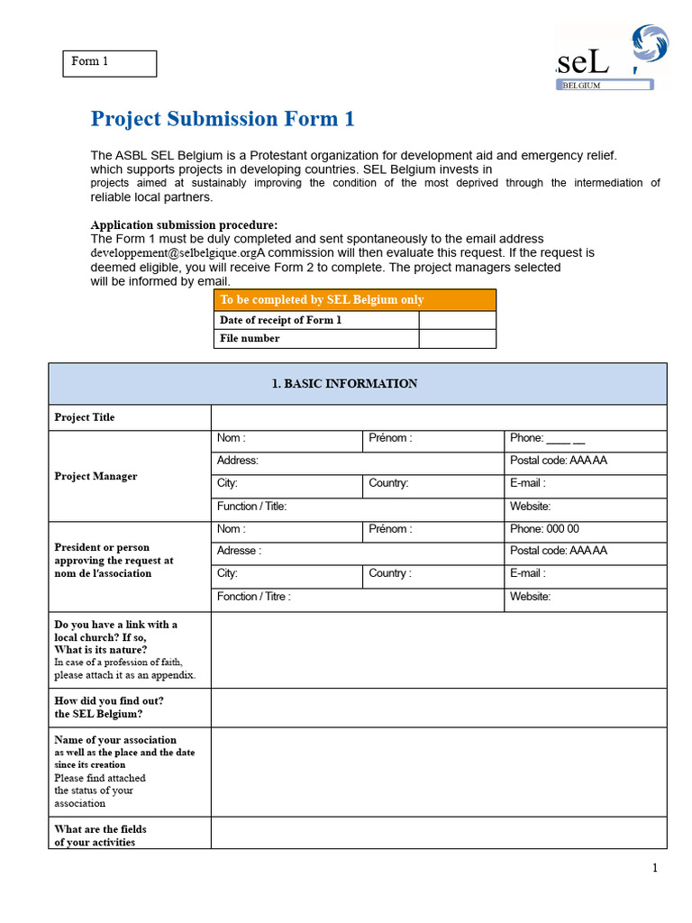 Project Submission Form V08.12.2021 | PDF | Euro