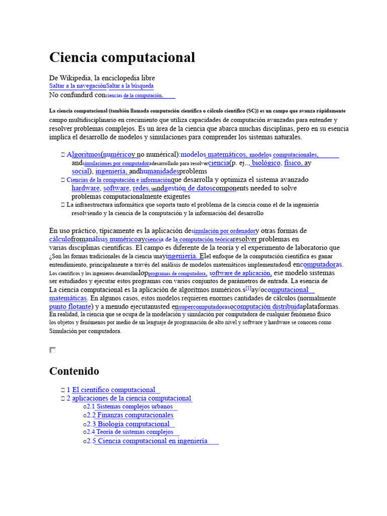 Ciencia Computacional: Modelos y Simulaciones | PDF | Ciencias de la ...