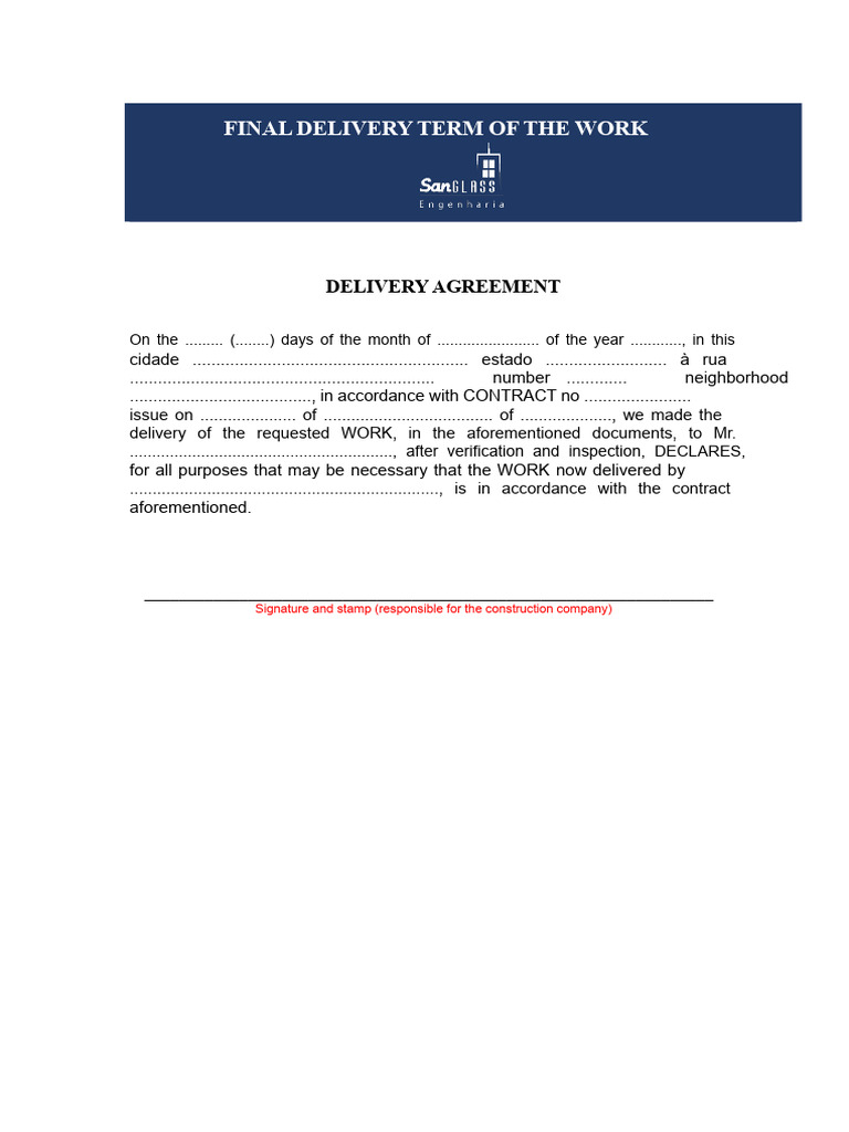 Final Delivery Term of the Work | PDF