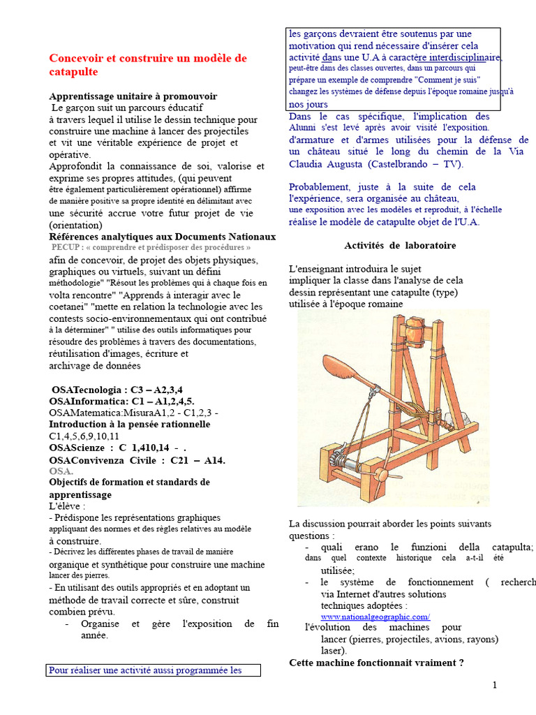 Conception d'une catapulte éducative | PDF | Pédagogie