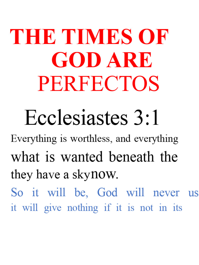 God's Perfect Timing in Our Lives | PDF | Jesus | Prayer