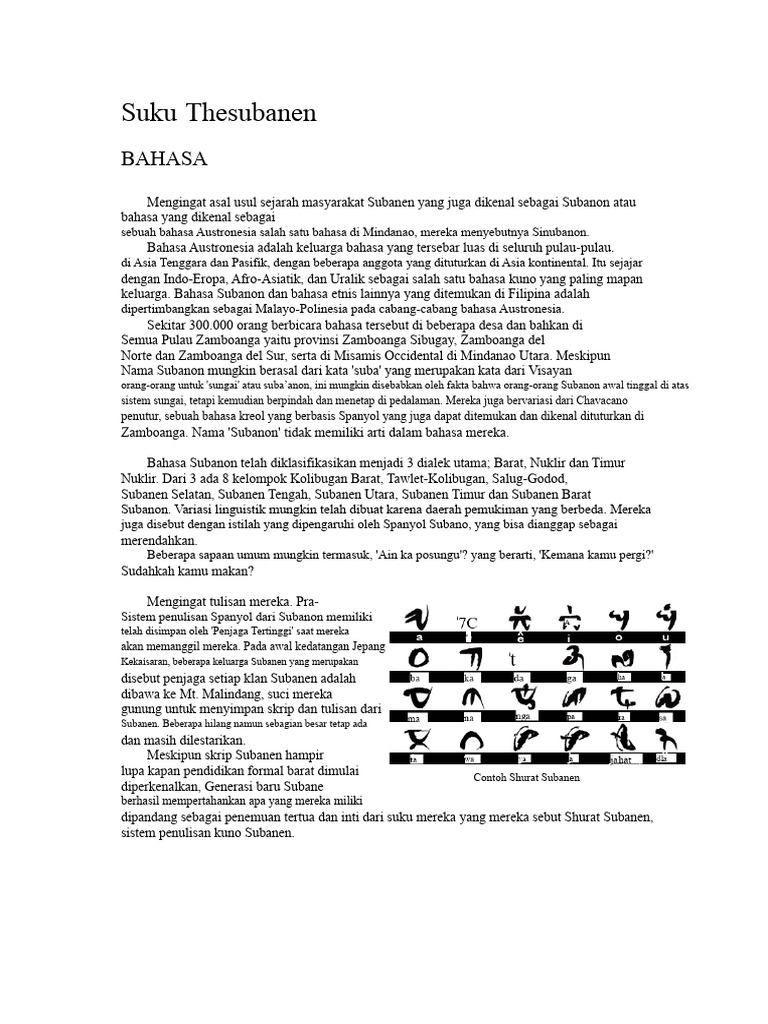 Bahasa dan Budaya Suku Subanen | PDF