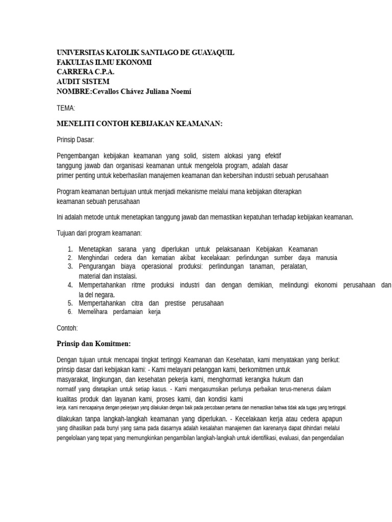 Kebijakan Keamanan Perusahaan Efektif | PDF