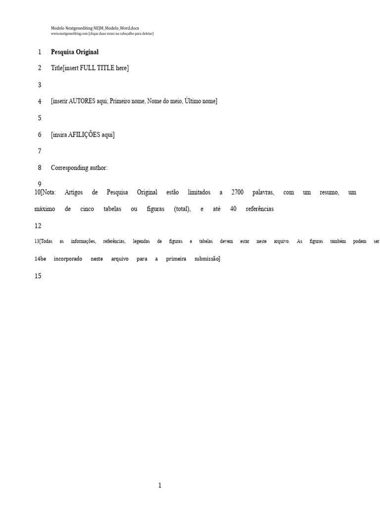 Modelo de Edição NEJM para Pesquisa | PDF | Abstract (resumo)