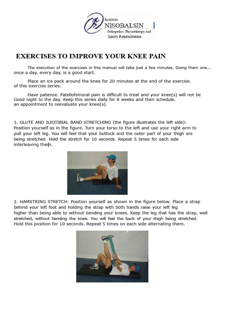 Knee Pain Relief Exercises Guide | PDF | Knee | Limbs (Anatomy)