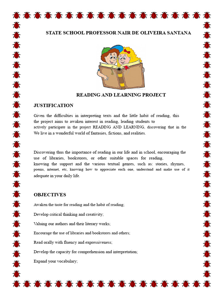 Reading and Learning Project Overview | PDF | Reading Comprehension ...