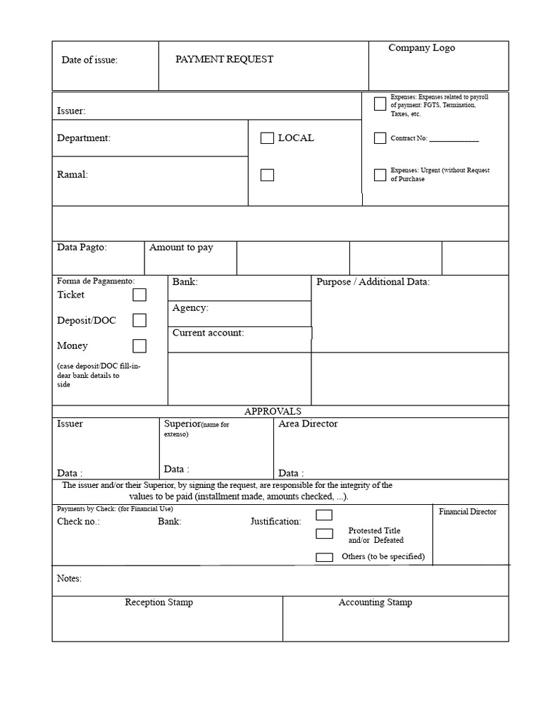 Payroll Payment Request Form | PDF