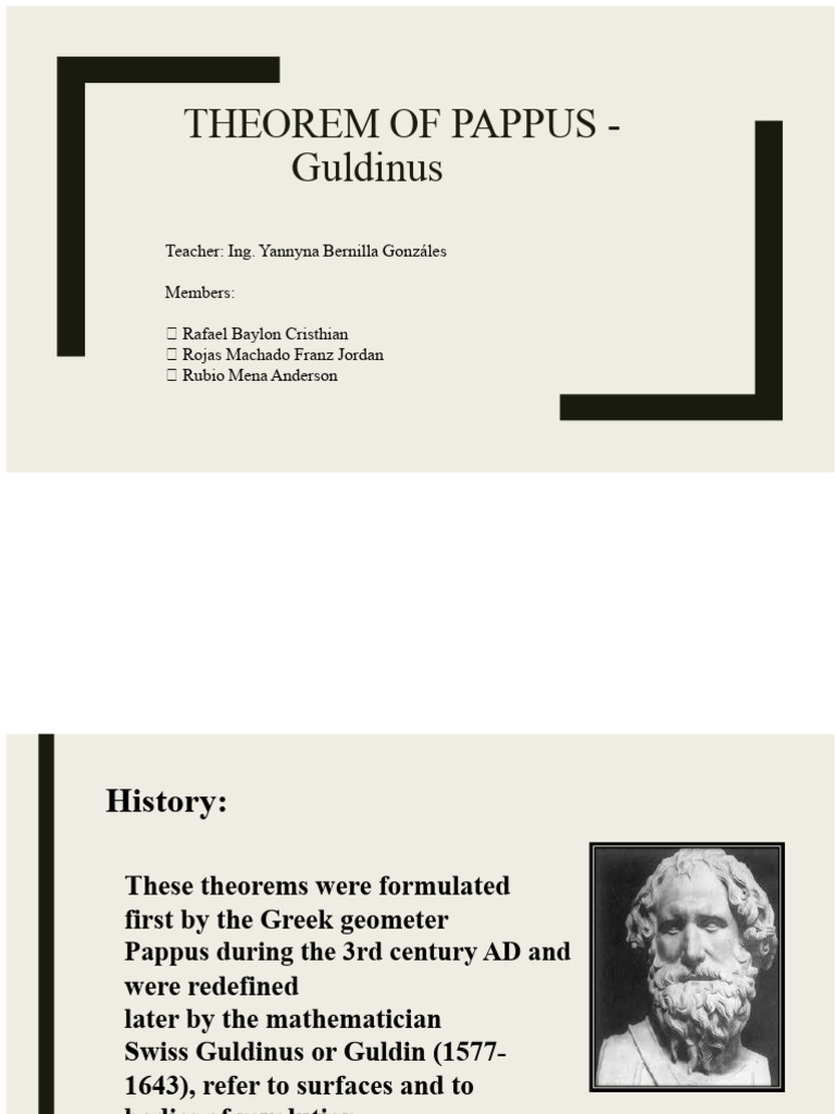 Pappus-Guldinus Theorem Explained | PDF | Geometry | Center Of Mass