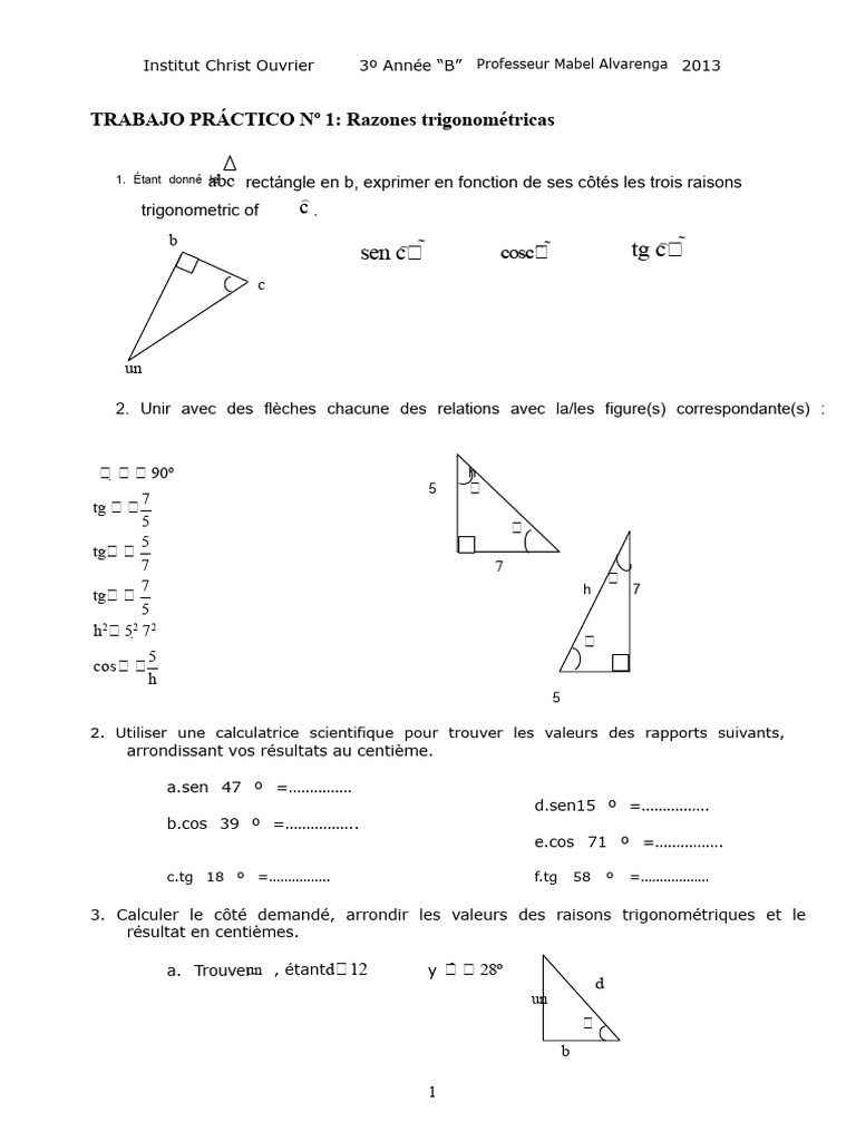 Raisons Trigonométriques et Applications | PDF | Trigonométrie | Triangle