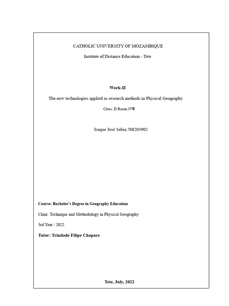 New Technologies in Physical Geography | PDF | Geography | Remote Sensing