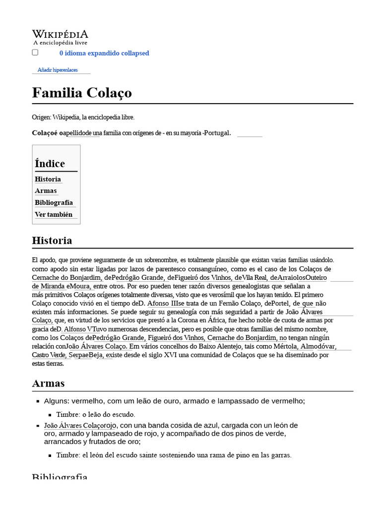 Familia Colaço | PDF