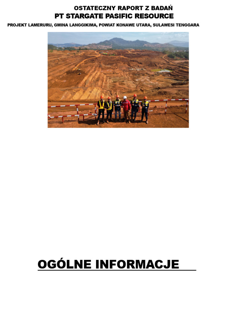 Ostateczny Raport Z Badania - PT Stargate Pasific Resources | PDF